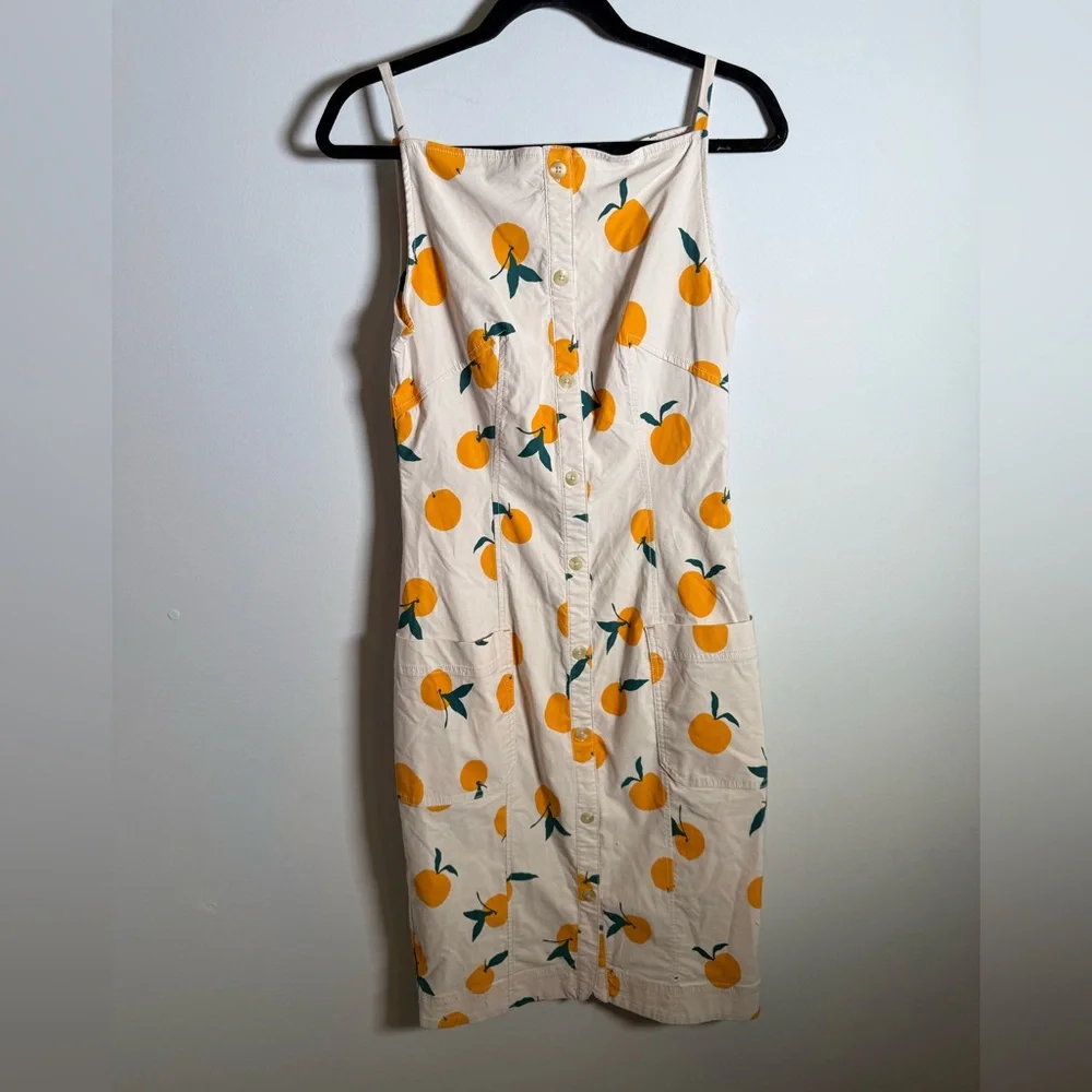 Anthropologie Maeve Dylan Mierzwinski Orange Print Midi Dress | Size S - Picture 2 of 9